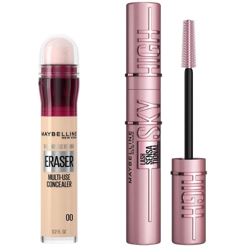 Maybelline New York Instant Anti Age Eraser Kapatıcı - 00 Ivory & Lash Sensational Sky High Maskara Makyaj Seti