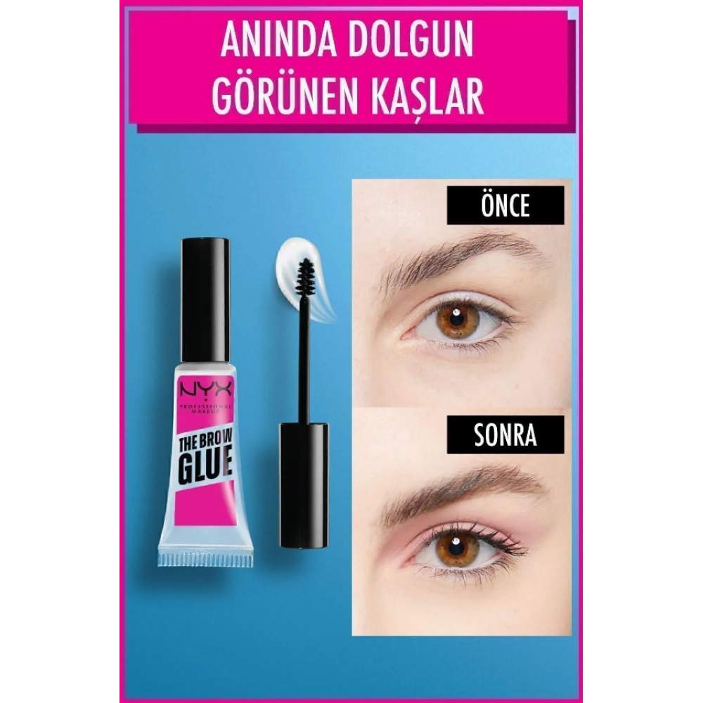 NYX Professional Makeup Brow Glue Kaş Sabitleyici Maskara Şeffaf