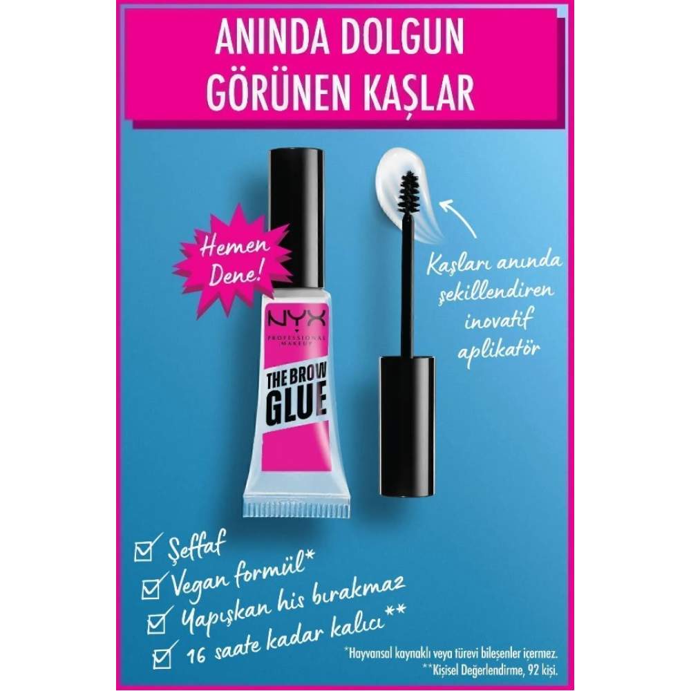 Nyx Professional Makeup Brow Glue Kaş Sabitleyici Şeffaf Maskara