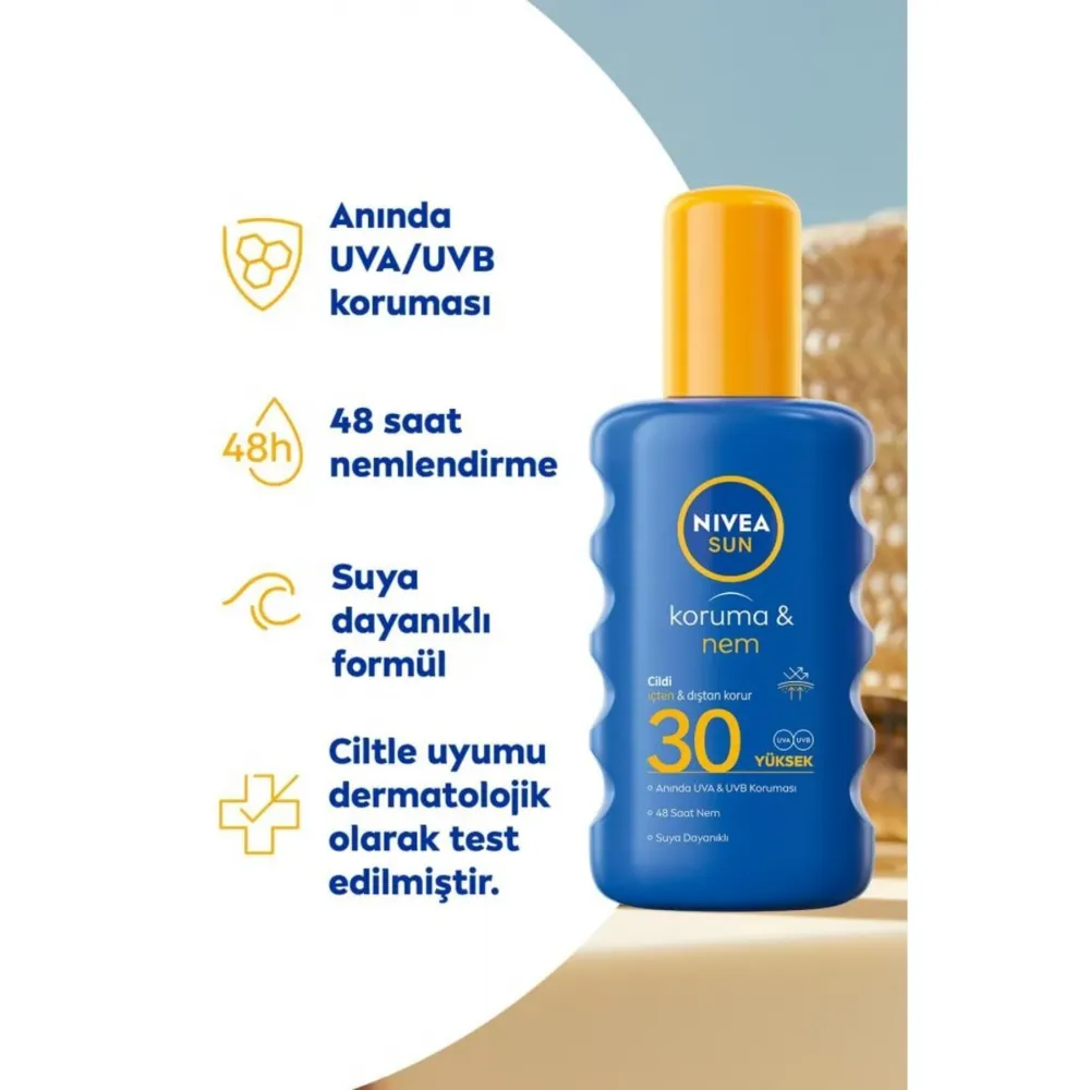 Nivea Koruyucu Nemlendirici SPF30 200 ml Sprey Güneş Kremi