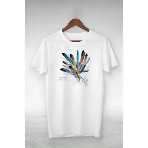 Unisex Baskılı Oversize T-Shirt - Beyaz Unisex Baskılı Oversize T-Shirt - Beyaz