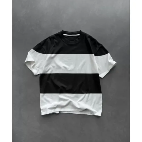 Unisex Bisiklet Yaka Parçalı T-Shirt - Siyah Unisex Bisiklet Yaka Parçalı T-Shirt - Siyah