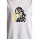 Unisex Baskılı Oversize T-Shirt - Beyaz