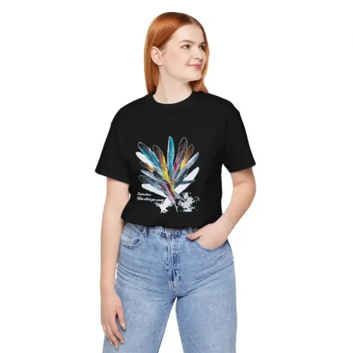 Unisex Bisiklet Yaka Baskılı T-Shirt - Siyah Unisex Bisiklet Yaka Baskılı T-Shirt - Siyah