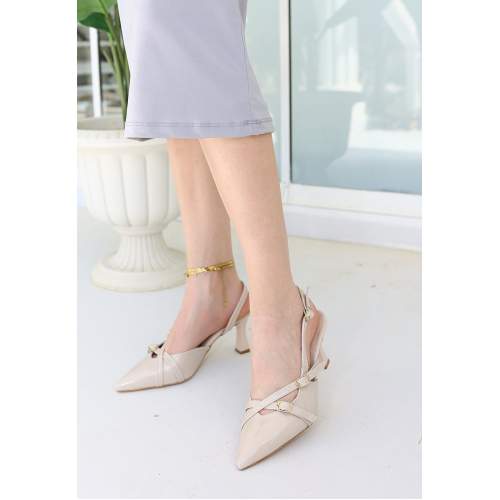 Bej Rugan Topuklu Ayakkabı Bej Rugan Topuklu Ayakkabı