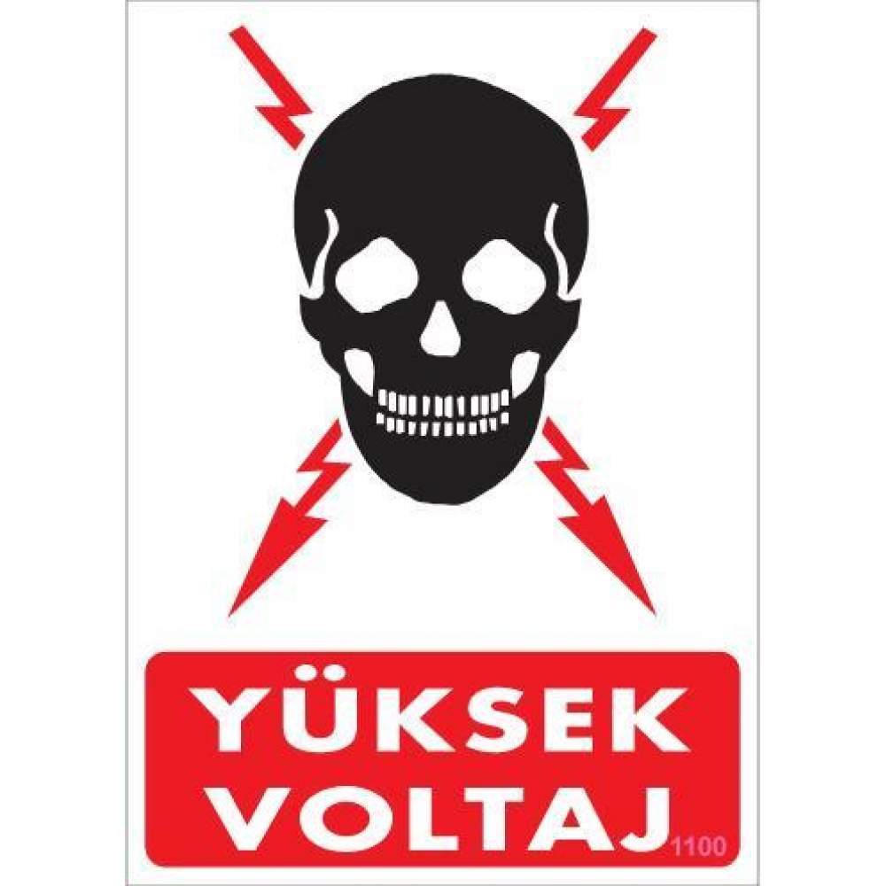 Yüksek Voltaj Uyarı Levhası 25x35 KOD:1100