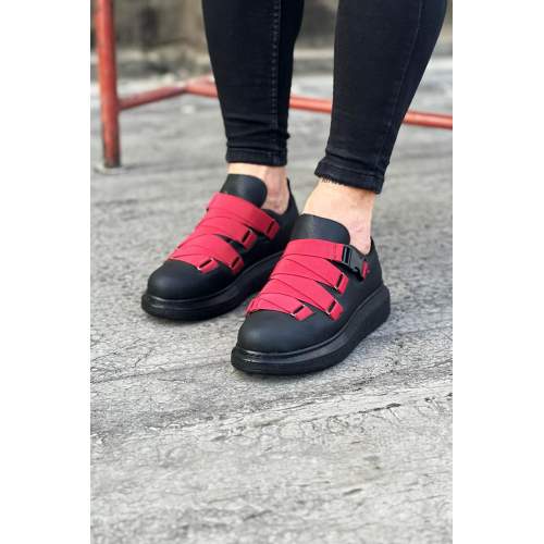 Kömür Kırmızı Erkek Yüksek Taban  Ayakkabı Kömür Kırmızı Erkek Yüksek Taban  Ayakkabı