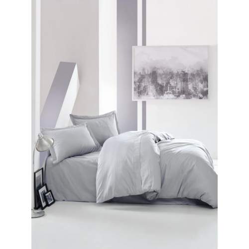 Çift Kişilik Saten Nevresim Takımı Elegant Gri Çift Kişilik Saten Nevresim Takımı Elegant Gri