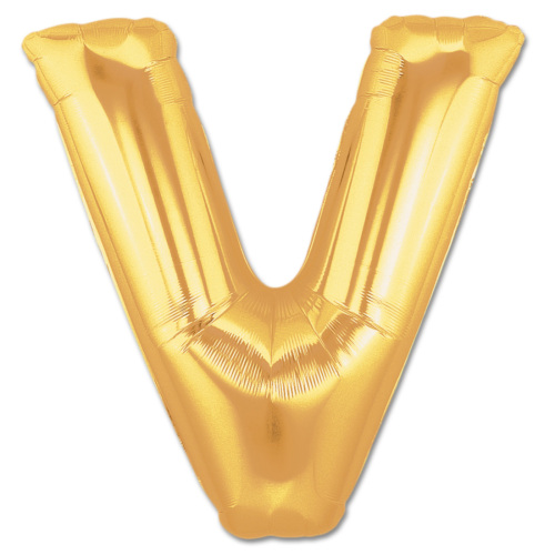 V Harf Folyo Balon Altın Renk  40 inç V Harf Folyo Balon Altın Renk  40 inç