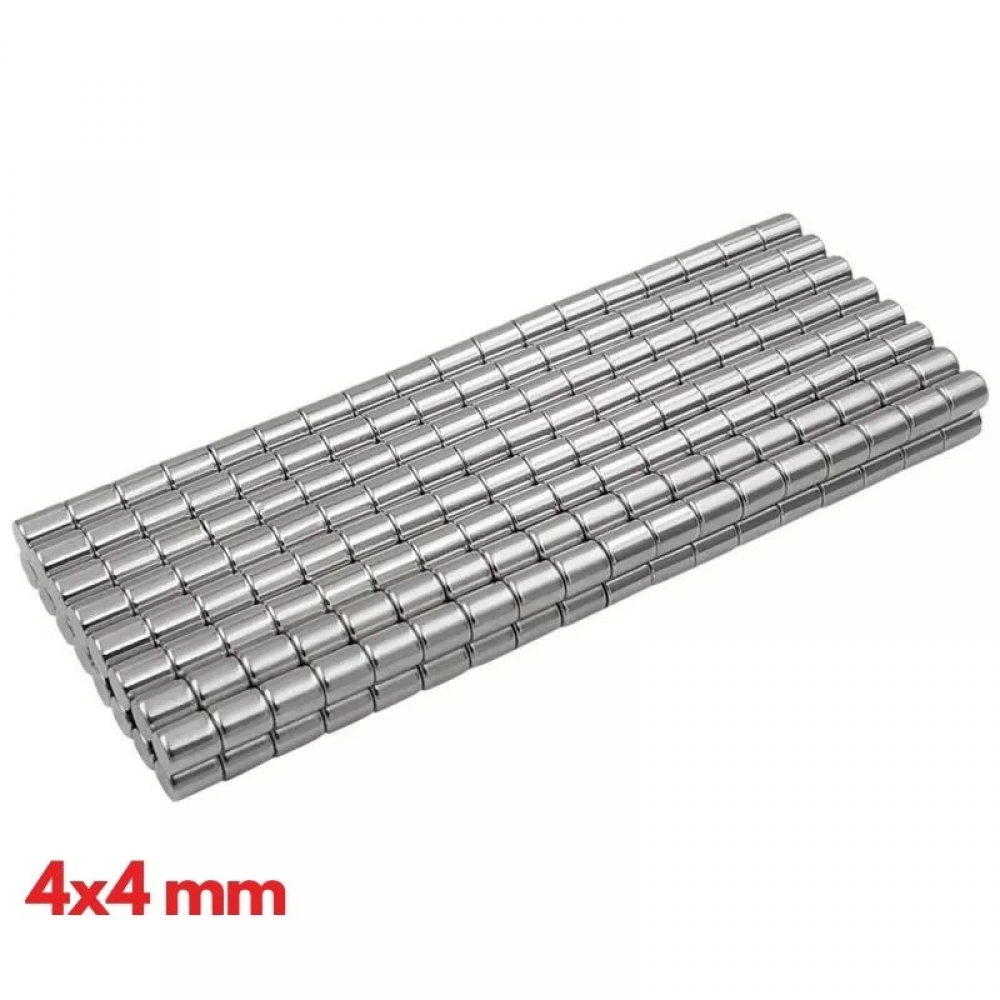 N35 4x4mm Neodyum Mıknatıs 50 Adet, Yuvarlak, Nikel Kaplamalı Kaliteli Ve Dayanıklı Ürün