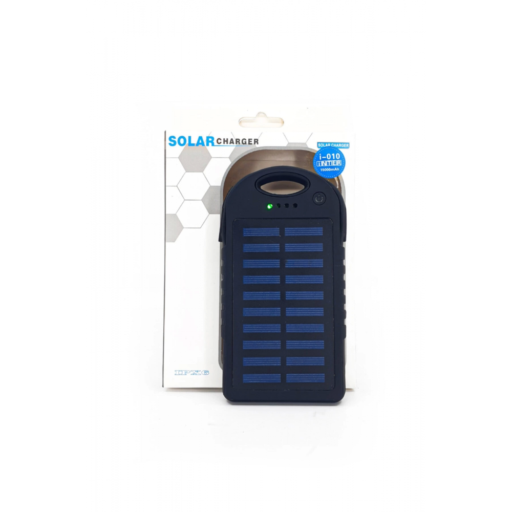 Güneş Enerjili Işıklı Solar Taşınabilir Usb Girişli Şarj Cihazı Powerbank 15000 Mah