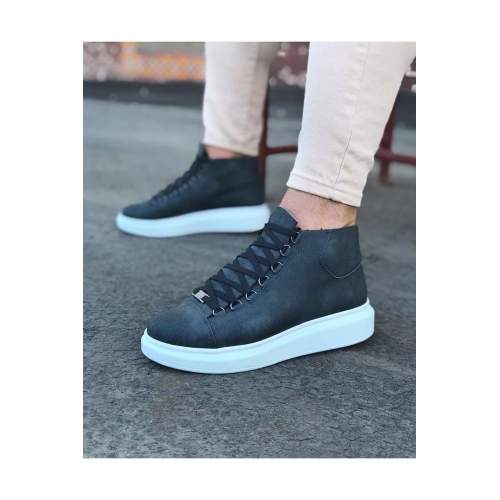 Gri Bağcıklı Sneakers  Yarım Bilek Bot Gri Bağcıklı Sneakers  Yarım Bilek Bot