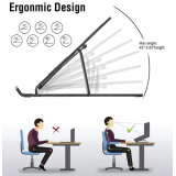 Pratik 7 Kademeli Ayarlı Katlanabilir Laptop Tablet Standı Siyah