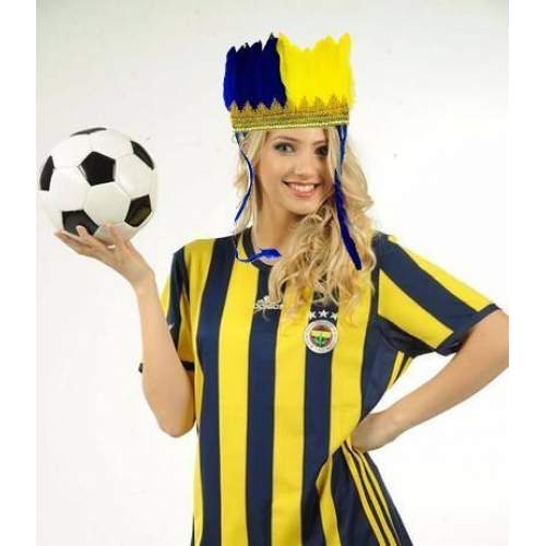 Sarı Lacivert Taraftar Tüylü Saç Bandı Sarı Lacivert Taraftar Tüylü Saç Bandı