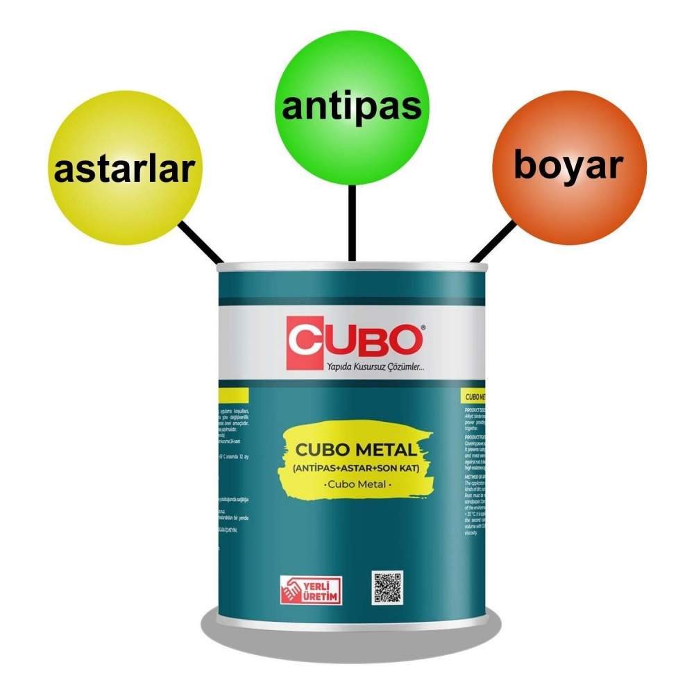 Cubo Metal Pas Boyası Ral 7016 Antrasit Grİ 0,75 Litre