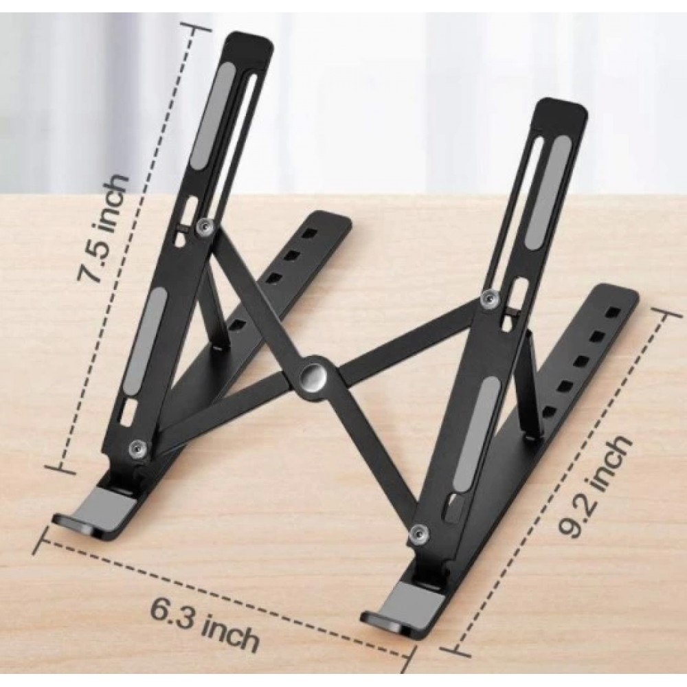 Pratik 7 Kademeli Ayarlı Katlanabilir Laptop Tablet Standı Siyah