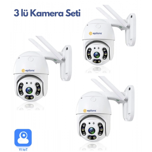 3 Adet Güvenlik Kamera Hd Lens İç Dış Mekan Suya Danıklı Ip Wifi Network 3 Adet Güvenlik Kamera Hd Lens İç Dış Mekan Suya Danıklı Ip Wifi Network