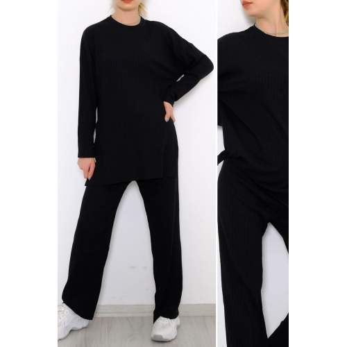 Uzun Kol Fitilli Takım Siyah Uzun Kol Fitilli Takım Siyah
