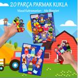 2 Set - 20 Parça  Masal Kahramanları ve Aile Bireyleri Parmak Kukla