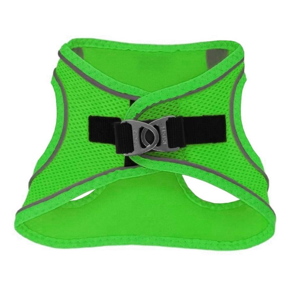 Üç Kilitli Sportif Kedi Köpek Göğüs Tasması 24-28 cm XX-Small Yeşil