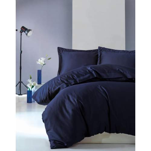 Tek Kişilik Saten Nevresim Takımı Elegante Lacivert Tek Kişilik Saten Nevresim Takımı Elegante Lacivert