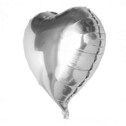 Kalp Balon Folyo Gümüş 60 cm 24 inç Kalp Balon Folyo Gümüş 60 cm 24 inç