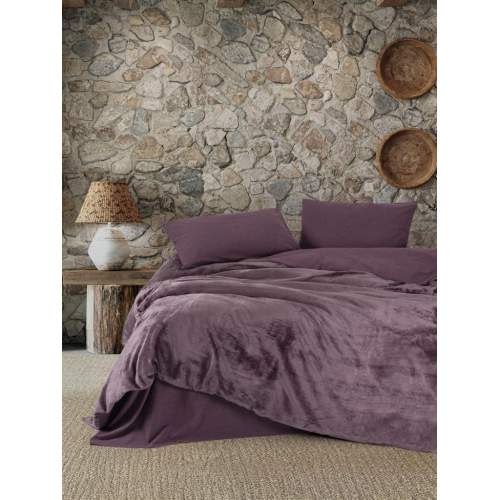 Çift Kişilik Nevresim Takımı Velvet Flossy Mürdüm Çift Kişilik Nevresim Takımı Velvet Flossy Mürdüm