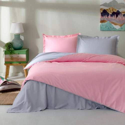 Özdilek Tek Kişilik Ranforce Nevresim Takımı Colormix Pembe Gri Özdilek Tek Kişilik Ranforce Nevresim Takımı Colormix Pembe Gri
