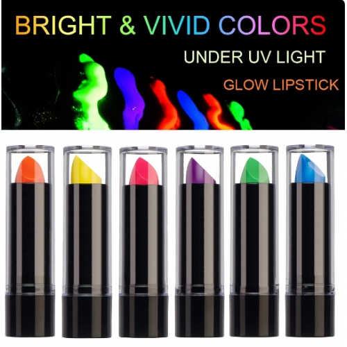 Karanlıkta Parlayan Yanan UV Neon Ruj Yüz Boyama 6 Adet 6 Renk
