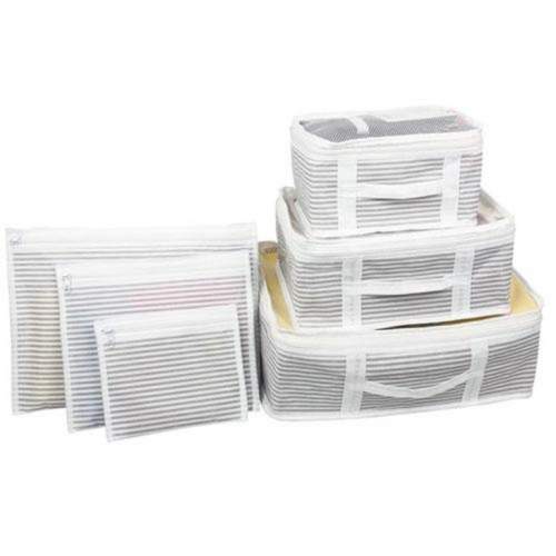 Bavul İçi Düzenleyici Valiz  Organizer 6 lı Set - Çizgili Bavul İçi Düzenleyici Valiz  Organizer 6 lı Set - Çizgili