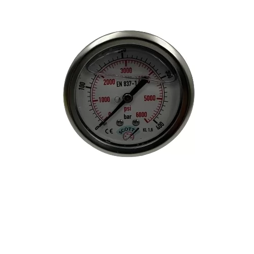 Ø 63 -0 - 400 BAR 1/4 GLİSERİNLİ ARKA ÇIKIŞLI MANOMETRE (Lisinya) Ø 63 -0 - 400 BAR 1/4 GLİSERİNLİ ARKA ÇIKIŞLI MANOMETRE (Lisinya)