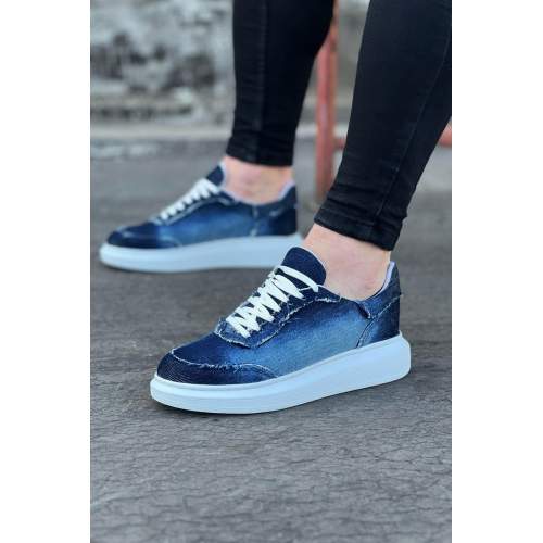 Koyu Mavi Kot Kumaş Erkek Casual Ayakkabı Koyu Mavi Kot Kumaş Erkek Casual Ayakkabı