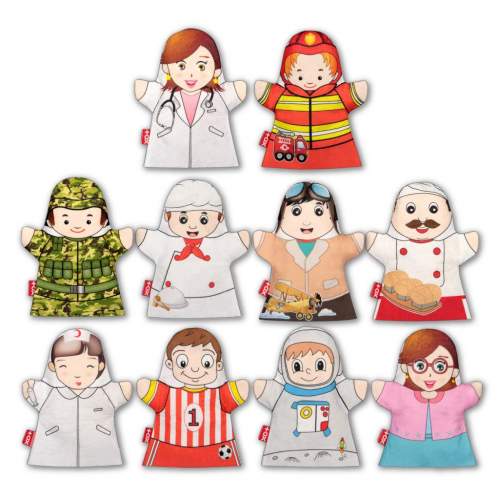 10 Parça  Meslekler El Kukla Set , Eğitici Oyuncak 10 Parça  Meslekler El Kukla Set , Eğitici Oyuncak