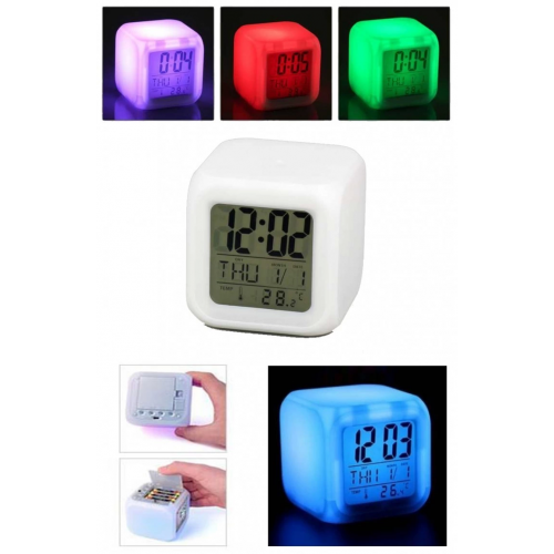 Renk Değiştiren Dijital Alarm Küp Saat Renk Değiştiren Dijital Alarm Küp Saat