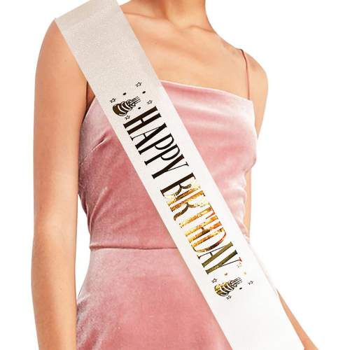 Beyaz Üzeri Altın Büyük Happy Birthday Yazılı Simli Işıltılı Kuşak Kemer 10 cm Genişlik Beyaz Üzeri Altın Büyük Happy Birthday Yazılı Simli Işıltılı Kuşak Kemer 10 cm Genişlik