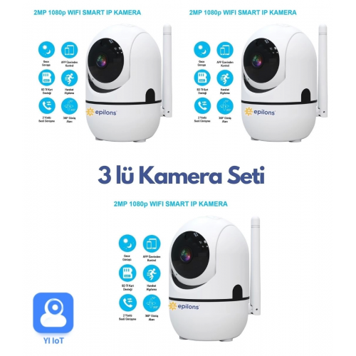 3 Lü Set Ev Güvenlik Wifi Akıllı Kamera Bebek Telsiz Hareket Algılama İle İzleme Ses Dinleme 3 Lü Set Ev Güvenlik Wifi Akıllı Kamera Bebek Telsiz Hareket Algılama İle İzleme Ses Dinleme