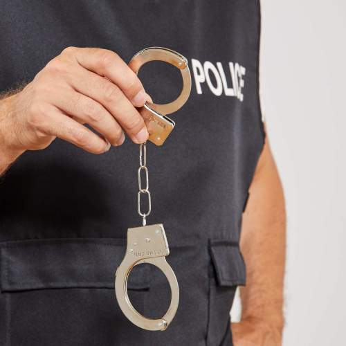 Metal Malzemeden İmal Anahtarlı Oyuncak Polis Kelepçesi Metal Malzemeden İmal Anahtarlı Oyuncak Polis Kelepçesi