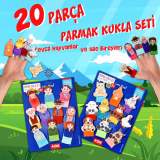 2 Set - 20 Parça  Evcil Hayvanlar ve Aile Bireyleri Parmak Kukla