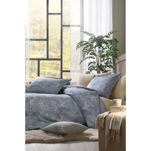 Özdilek Çift Kişilik Ranforce Nevresim Takımı Flor Espiral Mavi