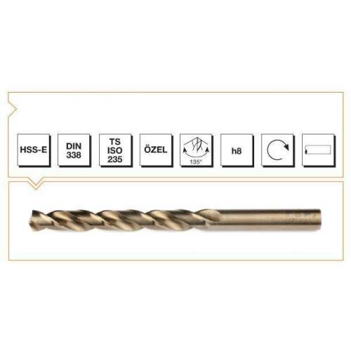 Makina Takım HSS-E Altın Seri İnox Delme Matkap Ucu 3 mm Makina Takım HSS-E Altın Seri İnox Delme Matkap Ucu 3 mm