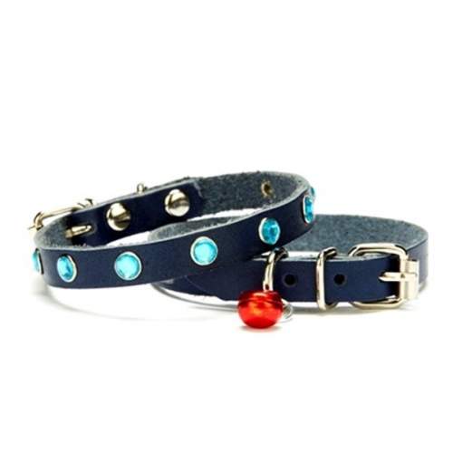 Taşlı Kedi ve Yavru Köpek Tasması 1,2x26 cm Mavi Large Taşlı Kedi ve Yavru Köpek Tasması 1,2x26 cm Mavi Large