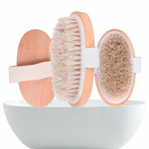 Parlak Ve Pürüzsüz Görünüm Sağlayan %100 Doğal At Kılı Selülit Fırçası (oval) Parlak Ve Pürüzsüz Görünüm Sağlayan %100 Doğal At Kılı Selülit Fırçası (oval)