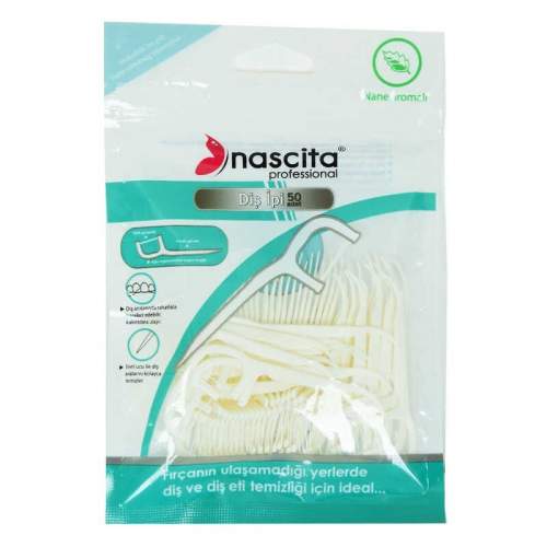 Nane Aromalı Kürdanlı Diş İpi 50 Li Paket Nane Aromalı Kürdanlı Diş İpi 50 Li Paket