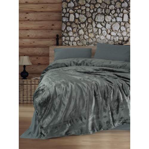 Çift Kişilik Nevresim Takımı Velvet Flossy Gri Çift Kişilik Nevresim Takımı Velvet Flossy Gri