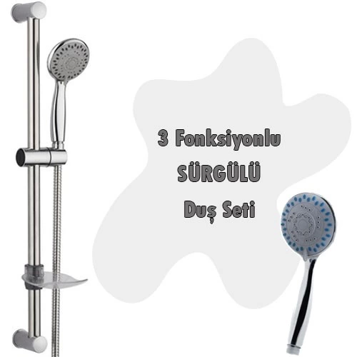 3 Fonksiyonlu Sürgülü Duş Seti 5 Parça Özel Set 3 Fonksiyonlu Sürgülü Duş Seti 5 Parça Özel Set