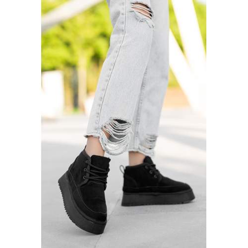 Siyah Süet Bağcıklı Bot Siyah Süet Bağcıklı Bot