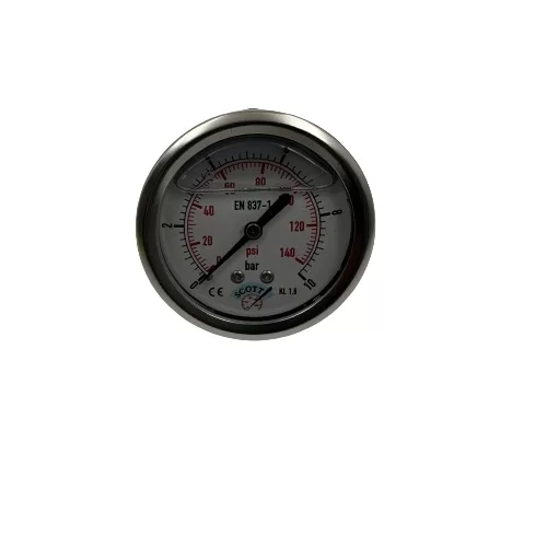 Ø 63 -0 - 10 BAR 1/4 GLİSERİNLİ ARKA ÇIKIŞLI MANOMETRE (Lisinya) Ø 63 -0 - 10 BAR 1/4 GLİSERİNLİ ARKA ÇIKIŞLI MANOMETRE (Lisinya)