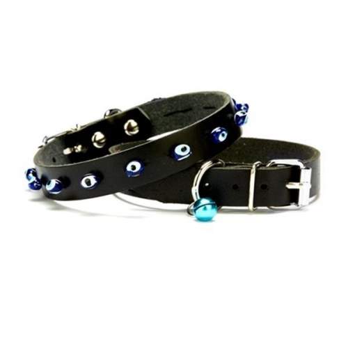 Nazar Boncuklu Kedi Ve Küçük Irk Köpek Tasması 1,2x26 cm Siyah Large Nazar Boncuklu Kedi Ve Küçük Irk Köpek Tasması 1,2x26 cm Siyah Large