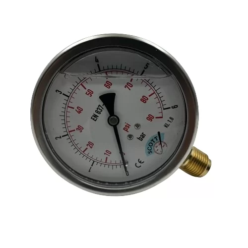 Ø 100 - 0 - 2.5 BAR 1/2 GLİSERİNLİ ALTTAN ÇIKIŞLI MANOMETRE (Lisinya) Ø 100 - 0 - 2.5 BAR 1/2 GLİSERİNLİ ALTTAN ÇIKIŞLI MANOMETRE (Lisinya)