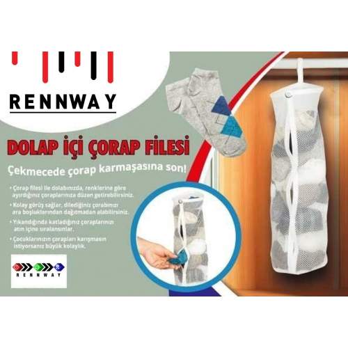 Dolap İçi Asılabilir Temiz Çorap Düzenleyici Çorap Filesi Askılık Dolap İçi Asılabilir Temiz Çorap Düzenleyici Çorap Filesi Askılık